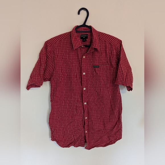 Nautica Red Plaid Button Up Shirt - Youth Size Large - Picture 1 of 3